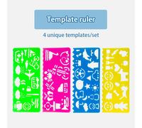 Ensemble de pochoirs de dessin de spirographe géométrique,modèle de peinture,règle,artisanat d'art créatif,jouet éducatif pour enfants,cadeau pour filles et garçons - Type 4pcs A
