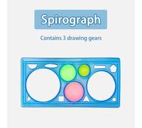 Ensemble de pochoirs de dessin de spirographe géométrique,modèle de peinture,règle,artisanat d'art créatif,jouet éducatif pour enfants,cadeau pour filles et garçons - Type 1pcs blue