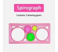 Ensemble de pochoirs de dessin de spirographe géométrique,modèle de peinture,règle,artisanat d'art créatif,jouet éducatif pour enfants,cadeau pour filles et garçons - Type 1pcs pink