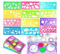 Ensemble de pochoirs de dessin de spirographe géométrique, modèle de peinture, règle, artisanat d'art créatif, jouet éducatif pour enfants, cadeau pour filles et garçons 8pcs