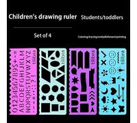 Ensemble de pochoirs de dessin de spirographe géométrique,modèle de peinture,règle,artisanat d'art créatif,jouet éducatif pour enfants,cadeau pour filles et garçons - Type 4pcs B
