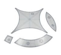 Ensemble de pochoirs de matelassage double pour alliances de mariage - Règle de mesure en acrylique - Instructions de coupe antidérapantes - Outil de mise en page précis du tissu - Accessoires de