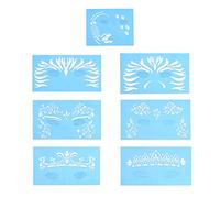 Ensemble de pochoirs de Peinture pour Le Visage réutilisable 7pcs Motifs de Papillon Floral pour Le Visage Peinture de la Peinture d'halloween Modèles de Maquillage de Costume
