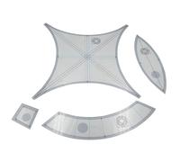 Ensemble de pochoirs de rembourrage : motif d'alliance de 60 mm, règle de coupe en acrylique, guide en tissu sans glissement avec poignée | Outil de en mosaïque pour une machine de découpe