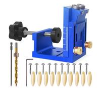 Ensemble de pochoirs de trou de poche pour menuiserie précise avec guide de perçage réglable et gabarits de chevilles, construction de joints sécurisés, kit de perçage précis