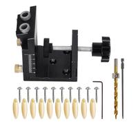 Ensemble de pochoirs de trou de poche pour menuiserie précise avec guide de perçage réglable et gabarits de chevilles, construction de joints sécurisés, kit de perçage précis