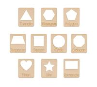 Ensemble de pochoirs géométriques pour peinture et dessin, 10 formes géométriques réutilisables, 10 cm, 1 pièce, essentiels éducatifs à la maison, à l'école Woodpeckers