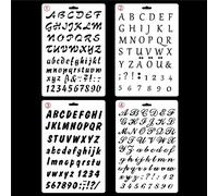 Ensemble De Pochoirs Style Alphabet Taille A4, 4 Pièces Par Lot, Lettres Anglaises, Parfait Pour Le Bricolage À La Maison, Le Scrapbooking, Le Coloriage, La Superposition Ou Le Gaufrage, Créatif, Nouv