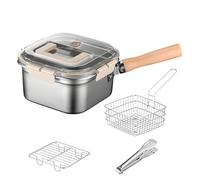 Ensemble de poê à friteuse - Friteuse à poisson portable avec plateau à huile, accessoires de poêle pour l'extérieur, le camping et le jardin | Parfait pour barbecues, réunions de famille,