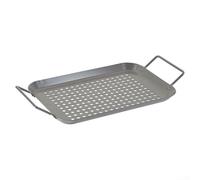 Ensemble de poêles à barbecue sans barbecue avec deux poignées et construction en acier au carbone pour cuisiner une gamme d'aliments sur des barbecues à gaz, charbon de bois et électriques