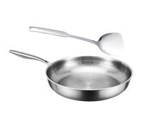 Ensemble de poêles à frire et spatules professionnelles en métal sans surfaces antiadhésives