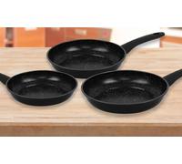 Ensemble de poêles à frire forgées revêtement en marbre Herzberg : Rouge