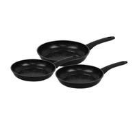 Ensemble de poêles à frire forgées revêtement en marbre Noir 3 pièces Herzberg HG04746-BLK Herzberg