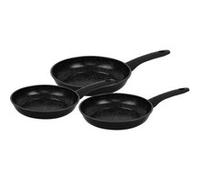 Ensemble de poêles à frire forgées revêtement en marbre Noir 3 pièces Herzberg HG04746-BLK Herzberg