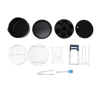 Ensemble de poêles à friteuse à air, 13 pièces antiadhésives universelles, support de cuisson de pizza pour plus grands gâteaux, supports en acier inoxydable, lavable au (16 cm)
