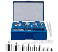 Ensemble de Poids D’Étalonnage, 17Pcs 10Mg-100G Poids D’Étalonnage Précis de Précision en Acier Inoxydable, Avec Pince À Épiler + Boîte de Rangement, pour Laboratoire, Bijouterie, Éducatif