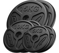 Ensemble de poids en fonte olympiques ø50 / 51 mm | 60 kg / 2 x 15 kg + 2 x 10 kg + 2 x 5 kg - Marbo Sport