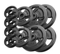 Ensemble de poids en fonte Tri-grip ø30 / 31 mm | 29 kg / 4 x 5 kg + 2 x 2,5 kg + 4 x 1 kg