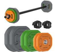 Ensemble de poids Tunturi Aerobic Pump 20kg - Set d'haltères avec 6 disques - Inclus barre d'haltère - Avec revêtement en caoutchouc - Inclut une application de fitness gratuite