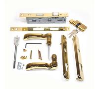 Ensemble de poigne de contre-porte Andersen en finition laiton de style traditionnel pour contre-portes en aluminium vue complte de 1 14 ou 1