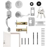 Ensemble de poignée de porte avant et pêne dormant - Bouton de porte extérieure avec pêne dormant | Quincaillerie domestique pour entrée, balcon, salle de bain, terrasse, cour, extérieur