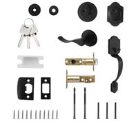 Ensemble de poignée de porte et pêne dormant - Bouton de porte extérieur avec pêne dormant, outil d'amélioration de la maison pour la sécurité, l'entrée, le jardin, l'extérieur, le patio, la cour