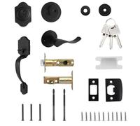 Ensemble de poignée de porte et pêne dormant | Ensemble de serrure de porte antivol en d'aluminium, matériel domestique pour entrée, balcon, salle de bain, terrasse, cour, extérieur