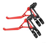 Ensemble de poignées de frein ultralégères pour vélo de route et vélos pliants, construction en alliage d'aluminium avec usinage CNC pour un fonctionnement fluide (rouge)
