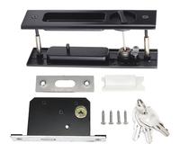 Ensemble de poignées de porte coulissante, serrure de porte coulissante en alliage de zinc, poignée intérieure en aluminium finition moulin, traction extérieure, pour écran, (Serrure de porte