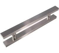 Ensemble de poignées de porte de grange en acier inoxydable antirouille pour portes en verre et bois, barre d'appui de baignoire, parfaite pour les portes de douche et de chambre