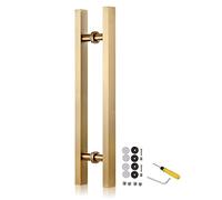 Ensemble de poignées de porte d'entrée modernes double face coulissantes en bois avec vis pour maison, garage, magasin et banque