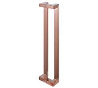 Ensemble de poignées de porte en acier inoxydable de 127 cm, 122 cm, 81 cm, 61 cm - Poignées de porte de douche modernes en verre et en bois avec kits d'installation (rose, 60 cm)