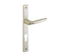Ensemble de poignées Picardie pour porte d'entrée trou de cylindre entr'axes de 195mm carré7mm couleur champagne - THIRARD