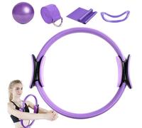 Ensemble De Poignées pour Anneaux De Pilates, Cercle De Pilates avec Poignées Doublement Rembourrées, Cerceau De Yoga Cinétique pour Femmes, Abdominaux Et Jambes, Perte De Poids