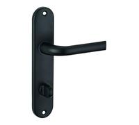Ensemble de Poignées pour Porte de Salle de Bain, à Condamnation, Carré 7 mm, Noir, Esthétiques Et Pratiques, Aluminium Embouti, Compatible avec Différentes Déclinaisons, THIRARD