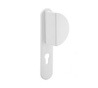 Ensemble de poignées pour porte d'entrée palière Chantilly trou de cylindre carré 7mm entr'axes 195mm blanc - THIRARD