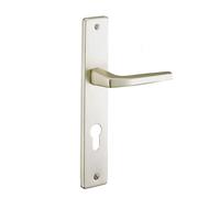 Ensemble de poignées pour porte d'entrée Picardie trou de cylindre carré 7mm entr'axes fix.195mm couleur champagne - THIRARD