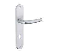 THIRARD - Ensemble de Poignées pour Porte Intérieure Maia - Aluminium Anodisé - Trou de Clé - Carré 7 mm - Entr'Axes 195 mm - Design Élégant - Pratique pour Chambre - Gris