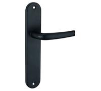 THIRARD Maia Ensemble Poignées Porte Intérieure Sans Trou Noir | Sur plaque, béquilles réversibles droite/gauche, aluminium, entraxe 195 mm, carré 7 mm