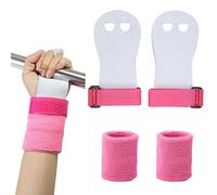Ensemble de poignets de gymnastique pour filles, jeunes enfants, gants de gymnastique pour protection de la paume et accessoires de soutien de sport du poignet pour entraînement des enfants (rose