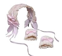 Ensemble de poignets et serre-tête gothique avec nœud en dentelle à volants pour cosplay