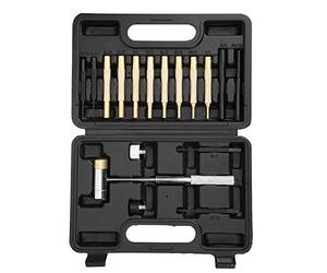 Ensemble de poinçons à goupille cylindrique, ensemble de poinçons à goupille cylindrique, outil d'armurier 17 pièces ensemble de poinçons d'armurier en laiton, acier inoxydable pour