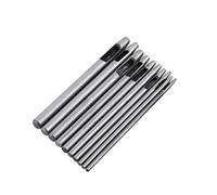 Ensemble de Poinçons Creux en Cuir, 10 Pièces 0.5-5 mm, Outils de Perforation pour Artisanat DIY