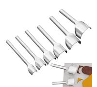 Ensemble de poinçons d'extrémité de ceinture - Outils de façonnage du cuir, couteaux à bords arrondis | 6 tailles assorties conçues pour couper les coins incurvés sur des accessoires faits à la main