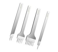 Ensemble De Poinçons Pour Ceinture En Cuir - 4 Pièces En Acier Inoxydable Pour Poinçonnage Et | Outil De Poinçonnage Manuel Pour Le Travail Du Cuir | Idéal Pour Hommes, Femmes Et F