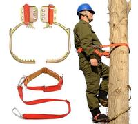 Ensemble de Pointes d'escalade d'arbre, Griffe Elagage avec Sangles de Sécurité, Crampons de Grimpe d'Arbres Réglables(12-25 cm) pour Cueillir des Fruits, Grimpe Arbre