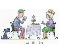 Ensemble de points de croix Heritage Aida "Tea for Two", modèle de comptage, gytt1570-a, 21,5x13cm
