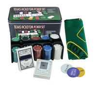 Ensemble de poker Texas Holdem | Chips for Texa Holdems 200 pièces code concessionnaire + nappe de poker | Jeu professionnel multifonction résistant à l'usure pour le craps, les fêtes à la maison, les