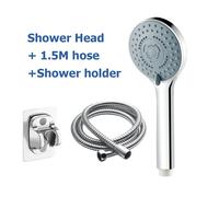 Ensemble de pomme de douche à 5 Modes, Massage à haute pluie, buse de pulvérisation de bain à main, pomme de douche avec support de tuyau, accessoires de salle de bains shower set A