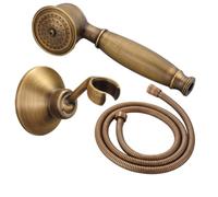 Ensemble de pomme de douche à main en laiton avec tuyau et support suspendu, pomme douche Vintage pour salle bain (Bronze)